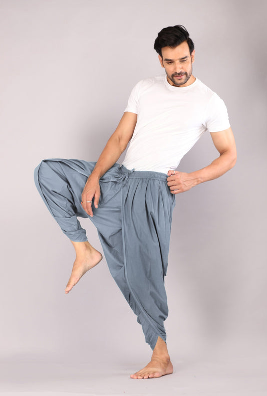 Charcoal Slate Grey Fusion Style Dhoti Trousers