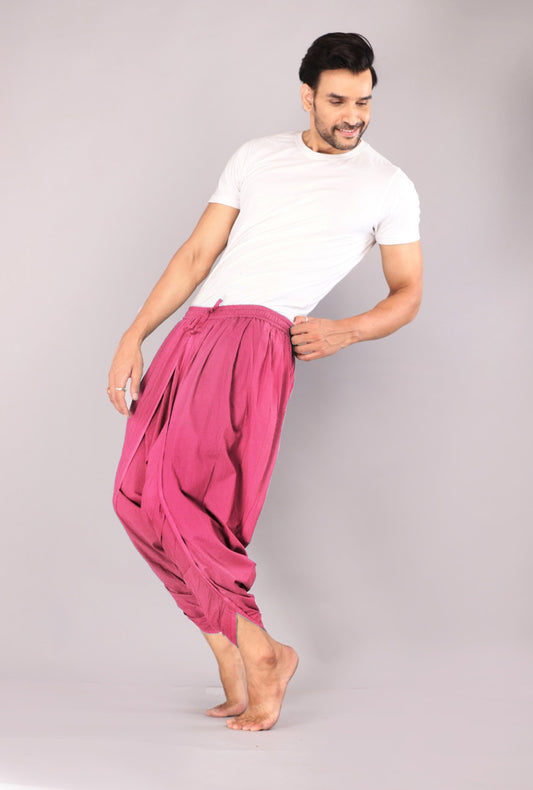 Flamingo Pink Ethnic-Inspired Relaxed Dhoti Pants