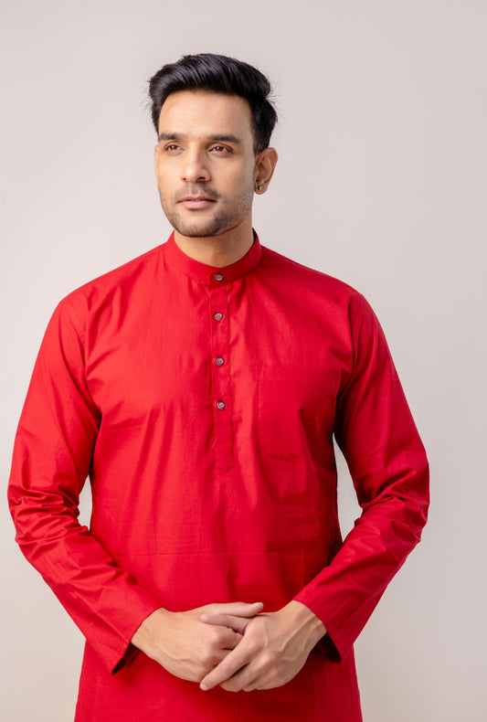 Solid Maroon Menβs Kurta β Elegant Ethnic Wear