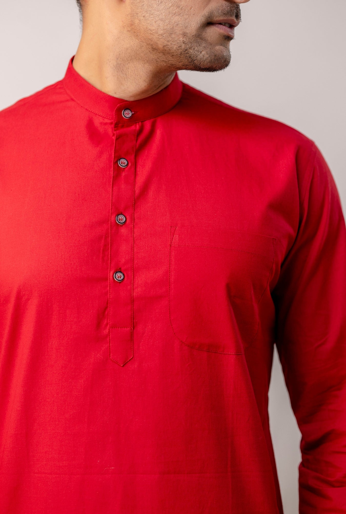 Solid Maroon Men’s Kurta – Elegant Ethnic Wear