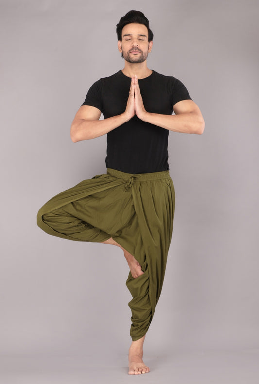 Earthy Mehndi Men's Dhoti Pant β For Yoga and Ethnic Wear