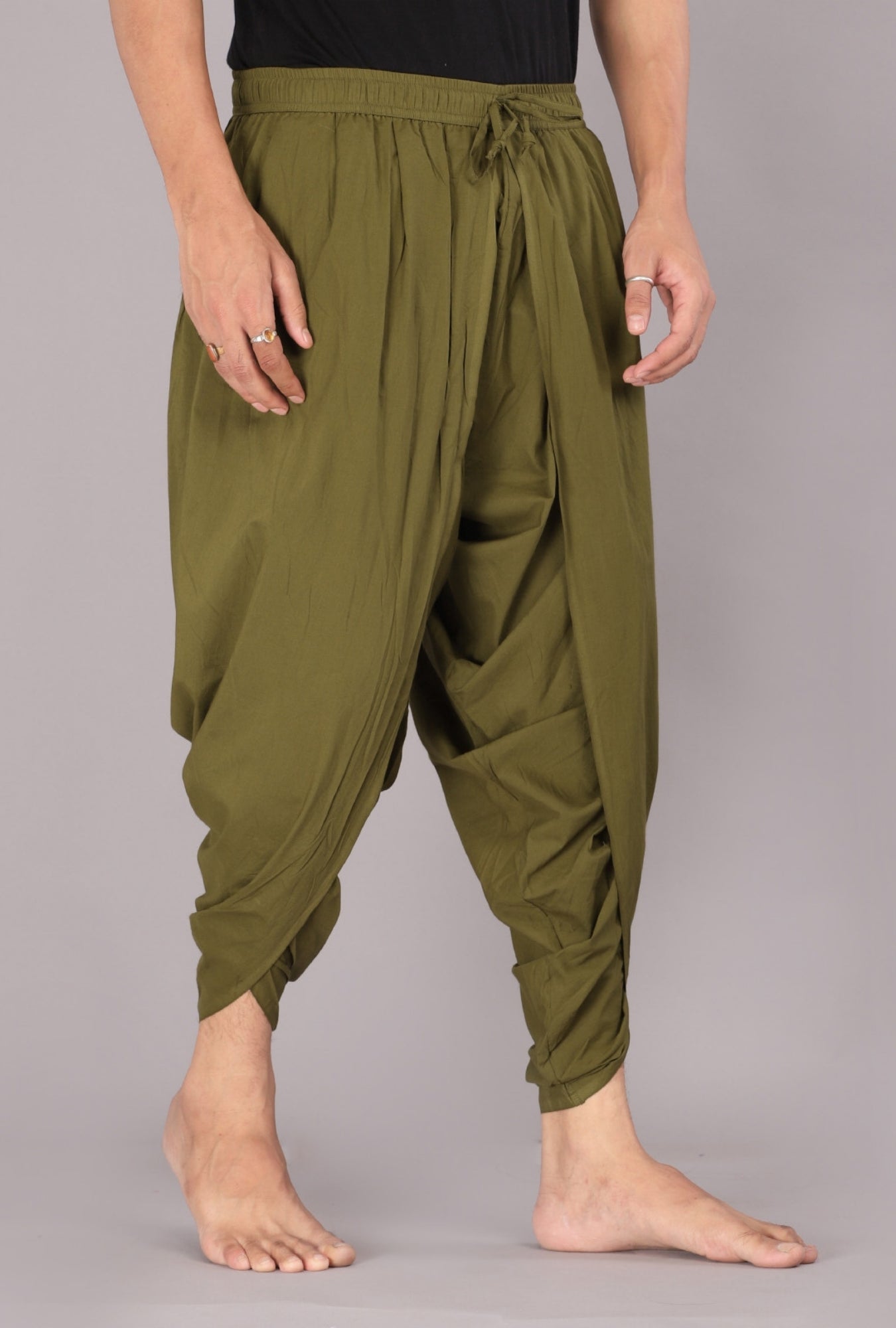 Earthy Mehndi Dhoti Pant For Yoga and Ethnic Wear