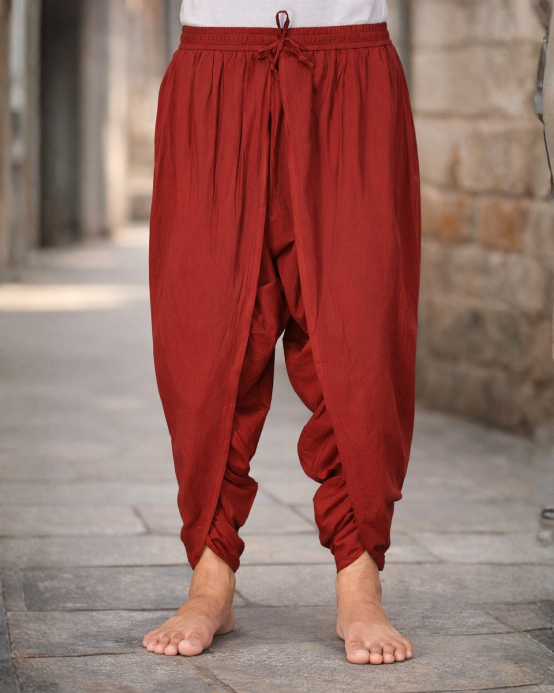 Vibrant Maroon Dhoti Pant Ideal for Weddings and Festivals