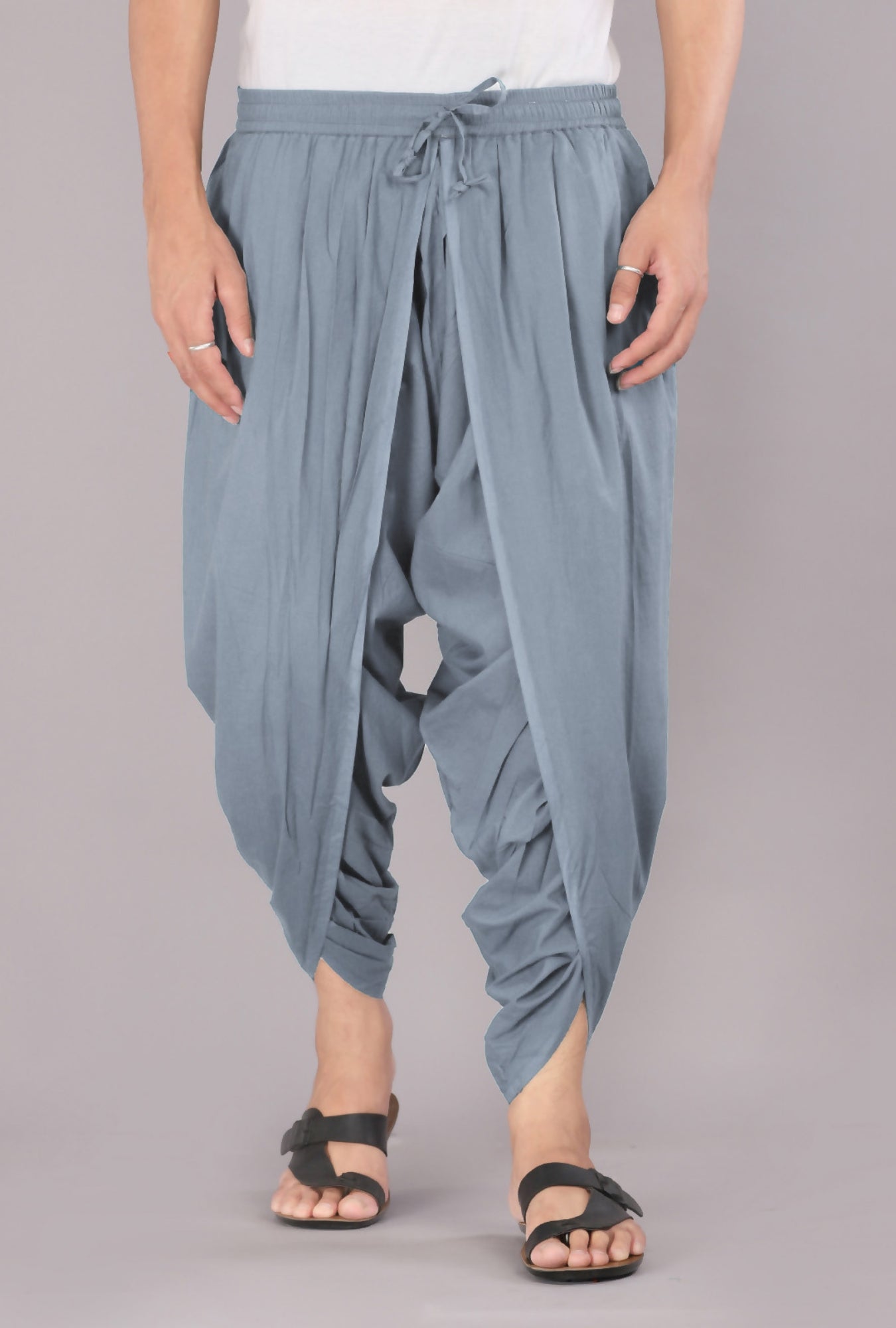 Charcoal Slate Grey Fusion Style Dhoti Trousers