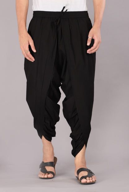 Bold Black Men's Dhoti Pant – Versatile Ethnic and Yoga Wear