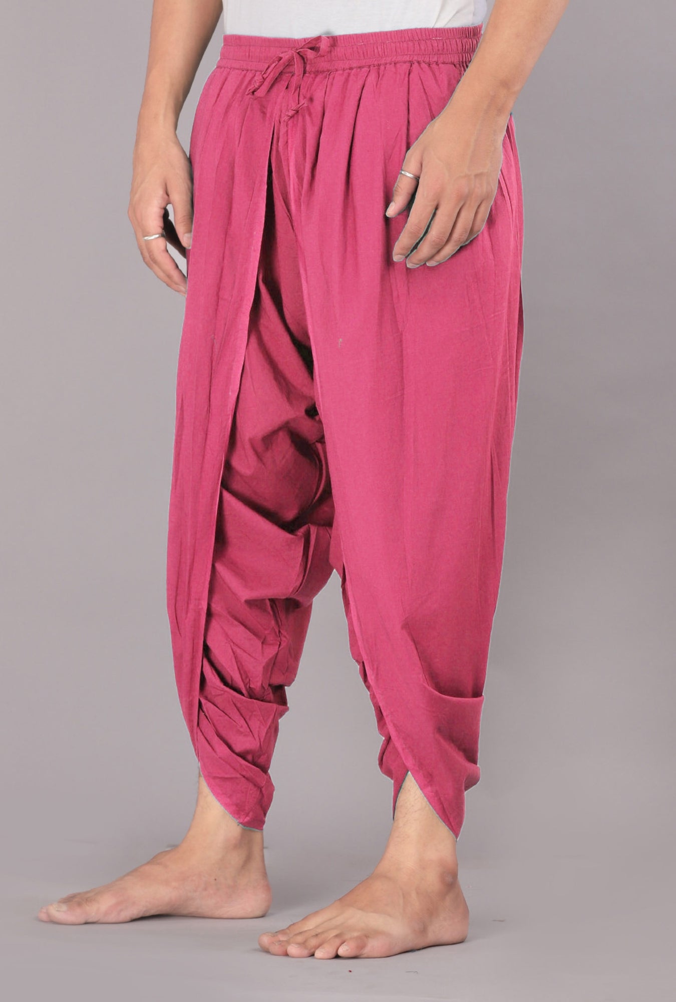 Flamingo Pink Ethnic-Inspired Relaxed Dhoti Pants
