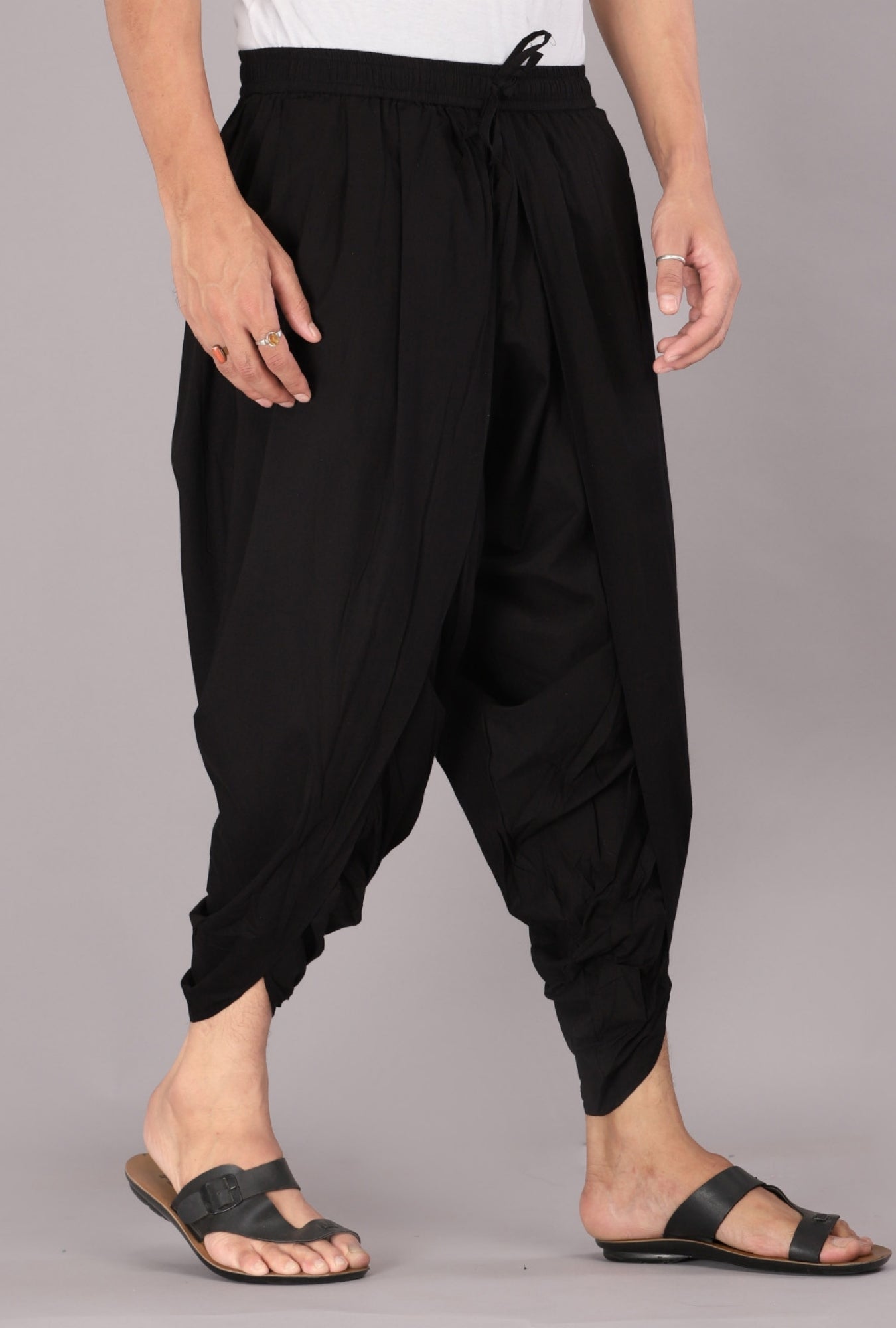 Bold Black Men's Dhoti Pant – Versatile Ethnic and Yoga Wear