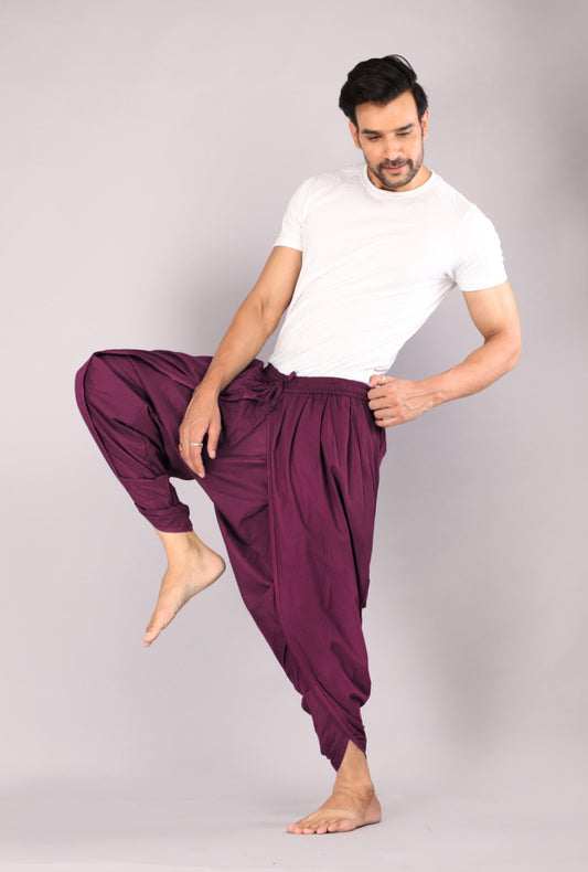 Tyrian Purple Regal Comfort Dhoti Pants