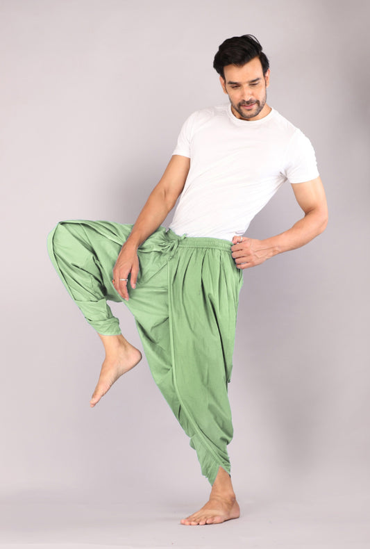 Elegant Tea Green Everyday Comfort Dhoti Pants