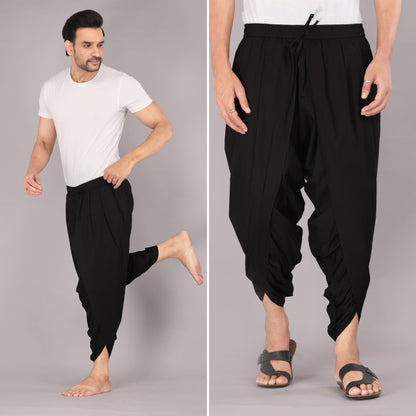 Bold Black Men's Dhoti Pant – Versatile Ethnic and Yoga Wear