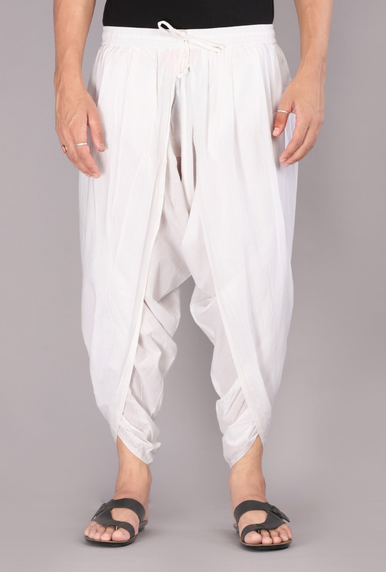 Classic White Men's Dhoti Pant – Traditional Elegance for Every Occasion