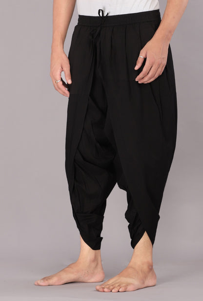 Bold Black Men's Dhoti Pant – Versatile Ethnic and Yoga Wear