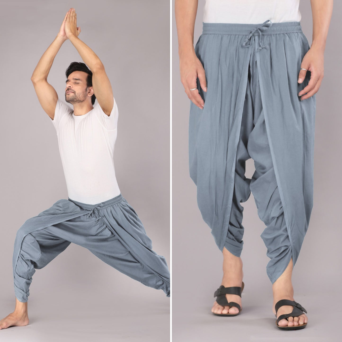Charcoal Slate Grey Fusion Style Dhoti Trousers