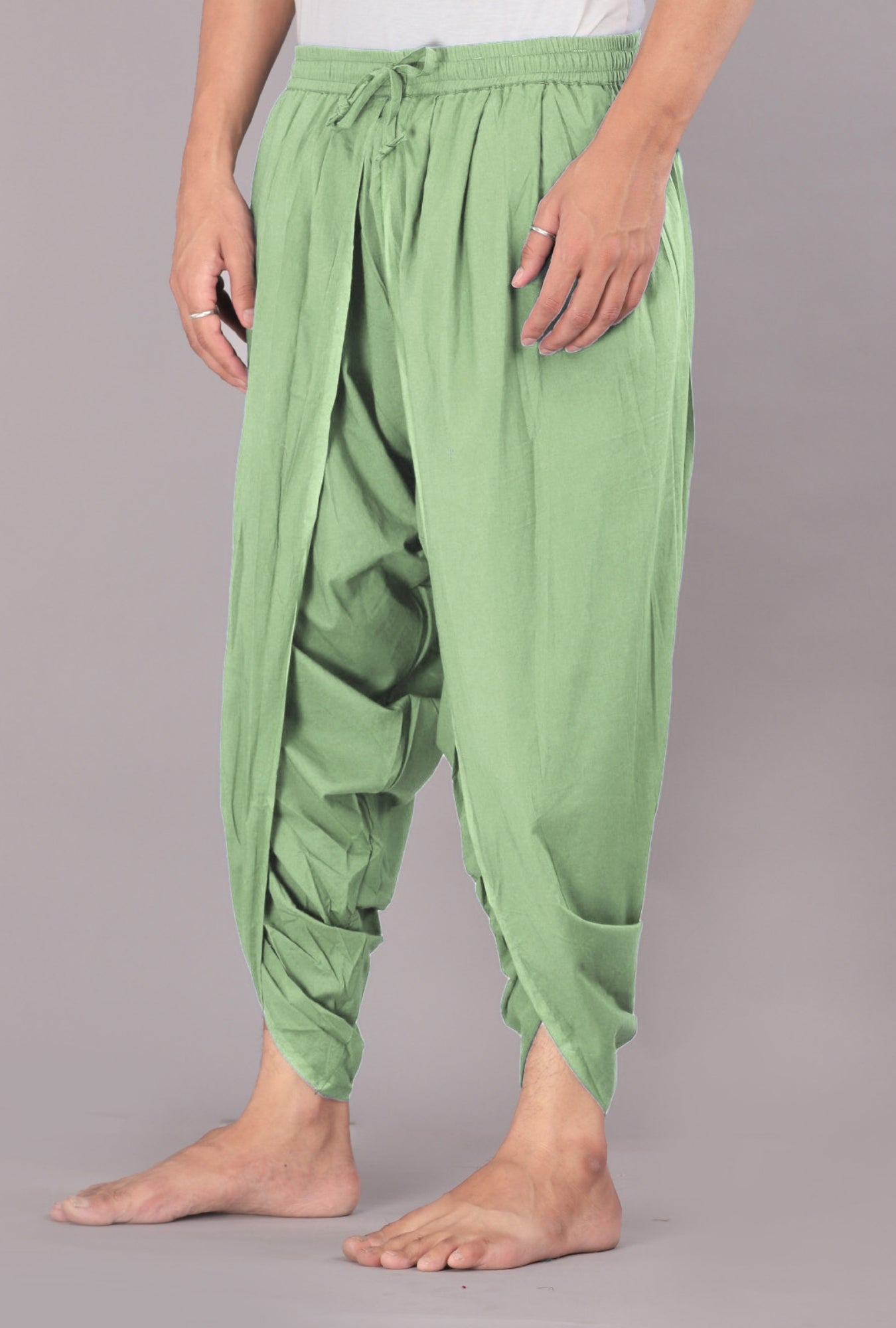 Elegant Tea Green Everyday Comfort Dhoti Pants