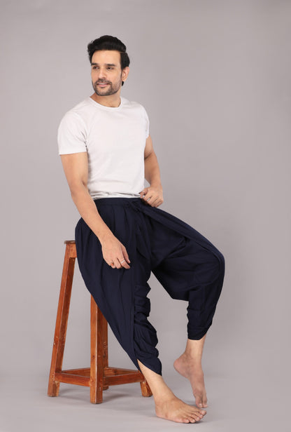 Sophisticated Navy Men's Dhoti Pant – Contemporary Ethnic Charm