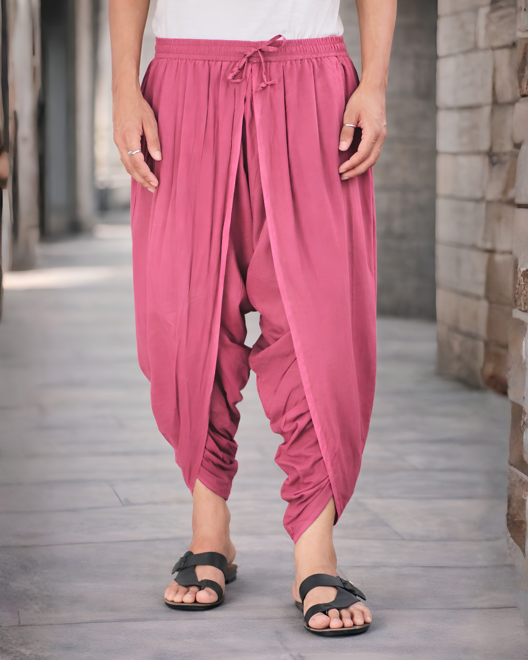 Flamingo Pink Ethnic Inspired Relaxed Dhoti Pants
