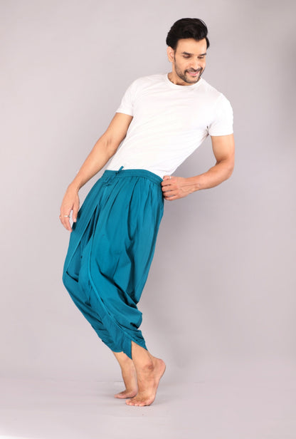 Rich Teal Men's Dhoti Pant – Add a Regal Touch to Your Look