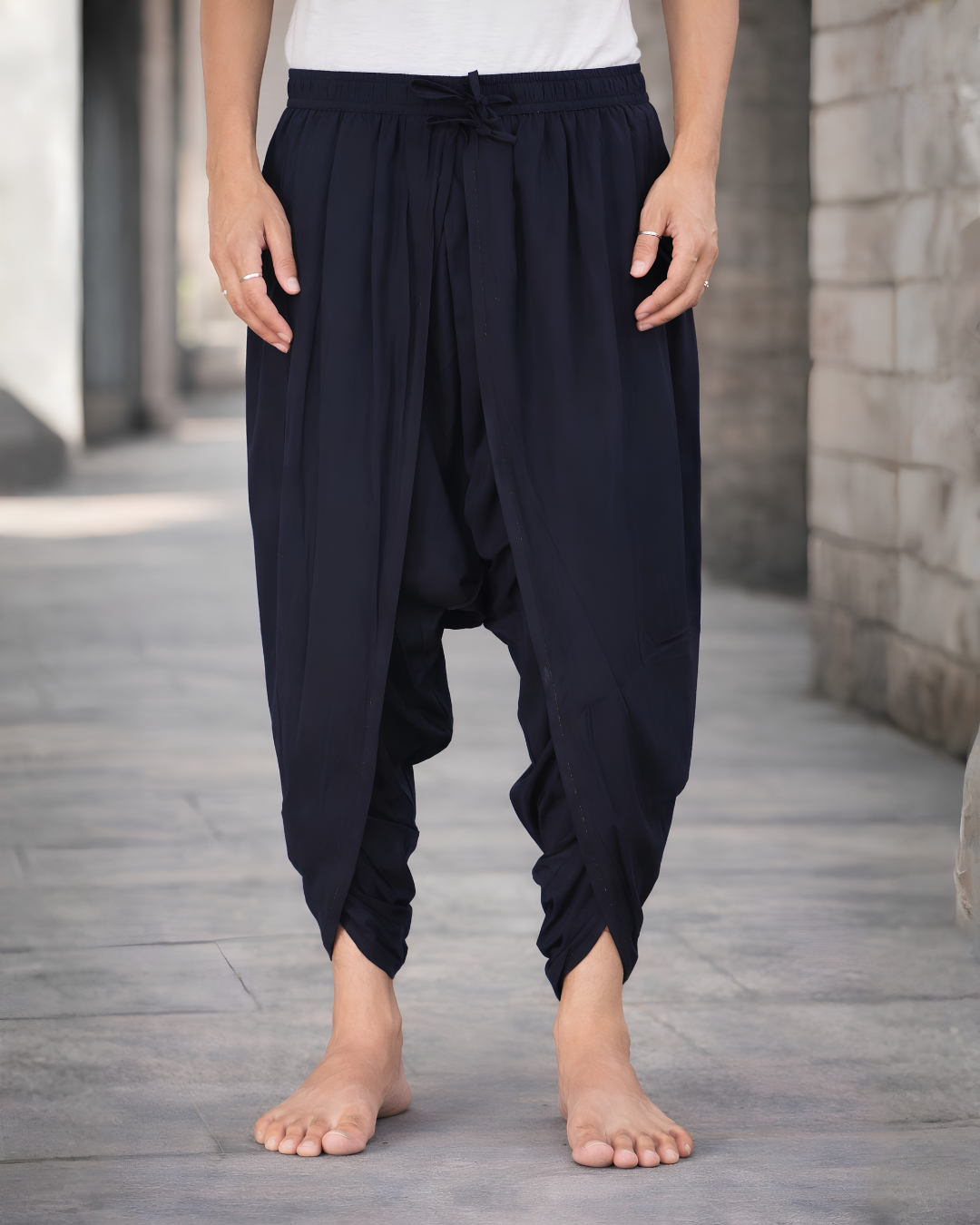 Sophisticated Navy Dhoti Pant Contemporary Ethnic Charm