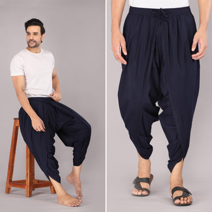 Sophisticated Navy Men's Dhoti Pant – Contemporary Ethnic Charm