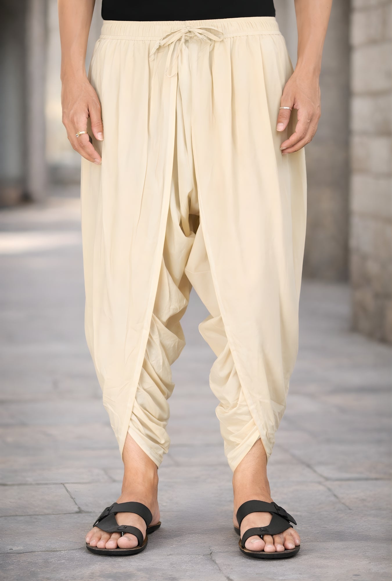 Beige Dhoti Pant Stand Out in Traditional Events