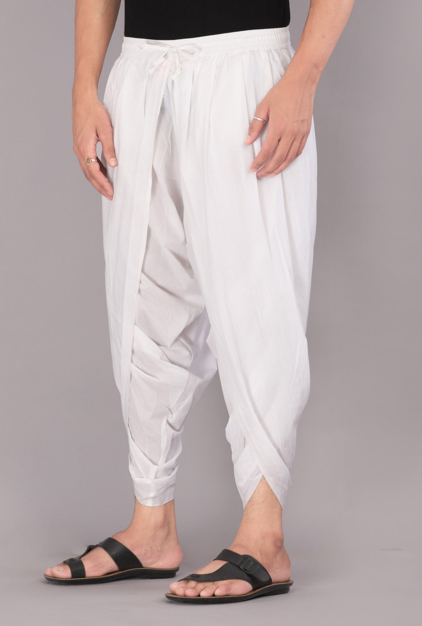 Classic White Men's Dhoti Pant – Traditional Elegance for Every Occasion