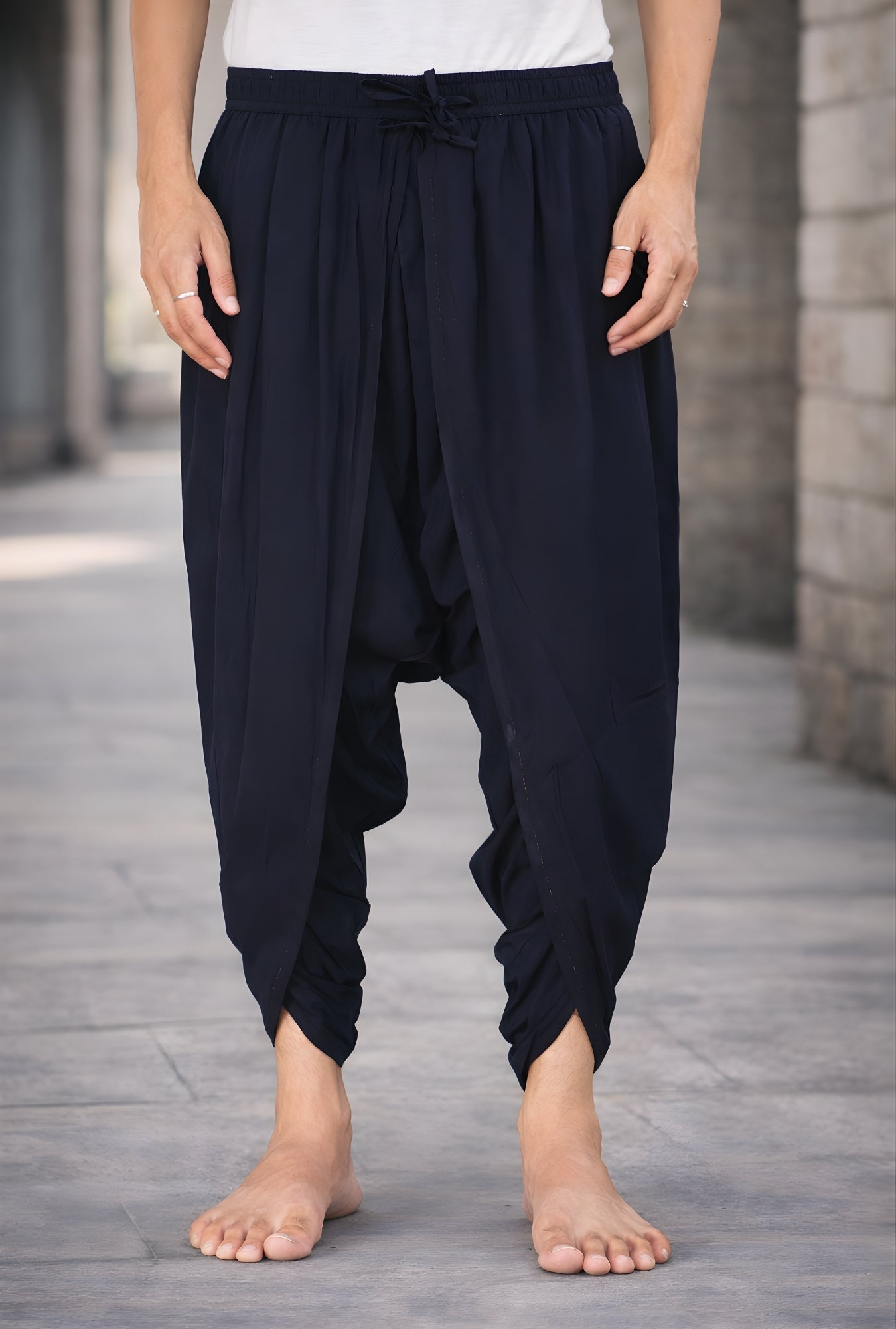 Sophisticated Navy Dhoti Pant Contemporary Ethnic Charm