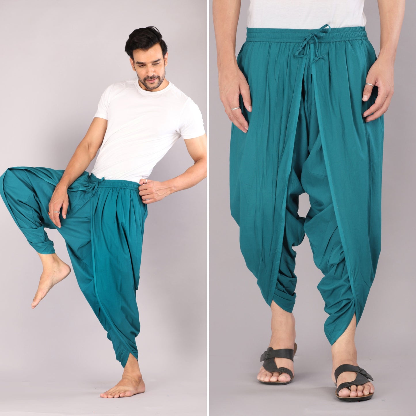 Rich Teal Men's Dhoti Pant – Add a Regal Touch to Your Look