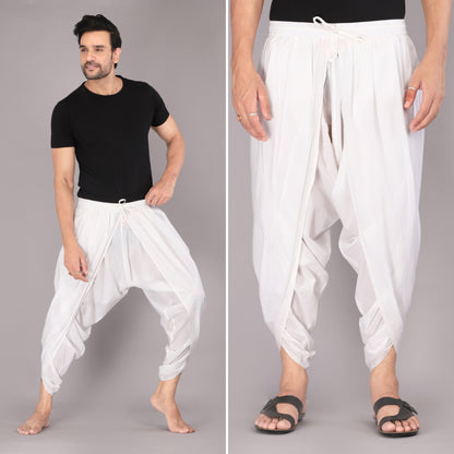 Classic White Men's Dhoti Pant – Traditional Elegance for Every Occasion